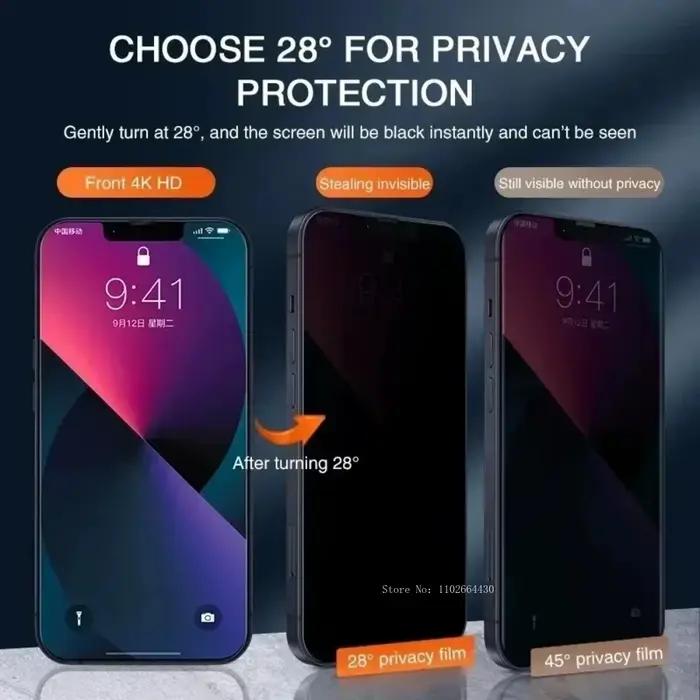 Protecteur d'écran pour IPhone XR XS MAX X SE 2022, 1 à 2 pièces, verre anti-espion, 16, 15, 14, 13,
