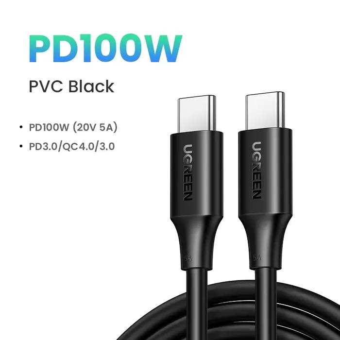 UGREEN 100W USB C vers USB C câble de chargement pour iPhone 17 16 MacBook Air iPad Samsung S25 5A Q