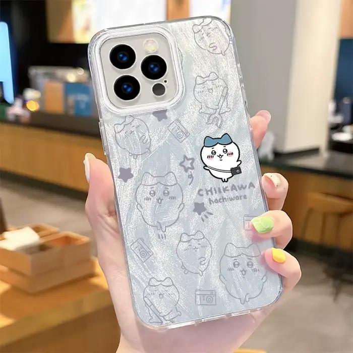 C-Chiikawas – coque de téléphone camlet réfléchissante, étui pour iPhone 16 15 14 13 12 11 Pro Max X