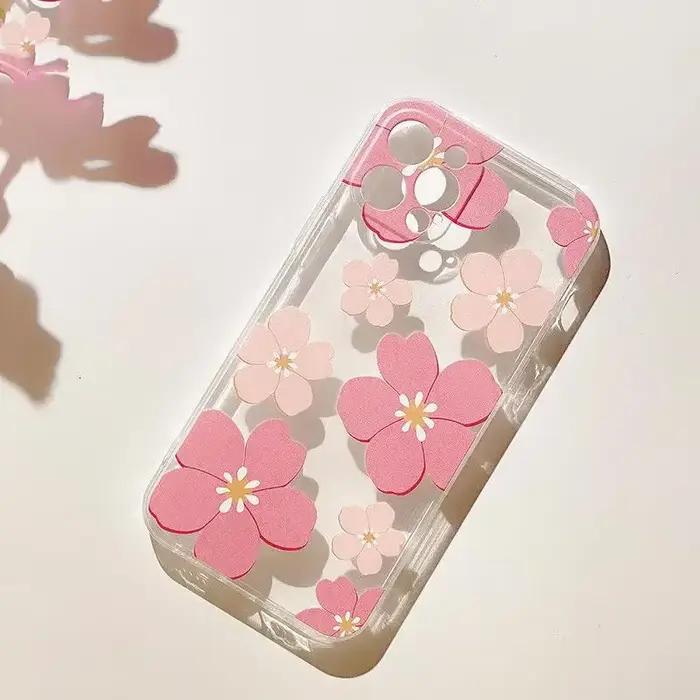 Coque à motif de fleurs de paysage d'anime pour Motorola, coque souple transparente pour Moto G53, G