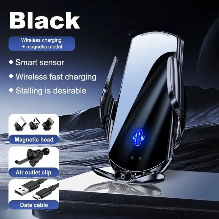 Support de téléphone sans fil pour voiture 15W, charge sans fil, support de téléphone pour grille d'