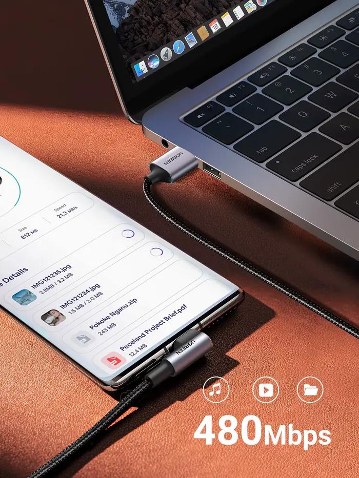 Câble USB-A vers Type-C UGREEN coudé à 90 degrés