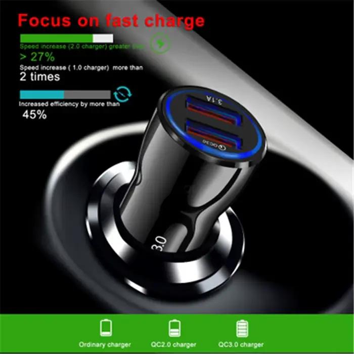 Chargeur de téléphone portable USB pour voiture