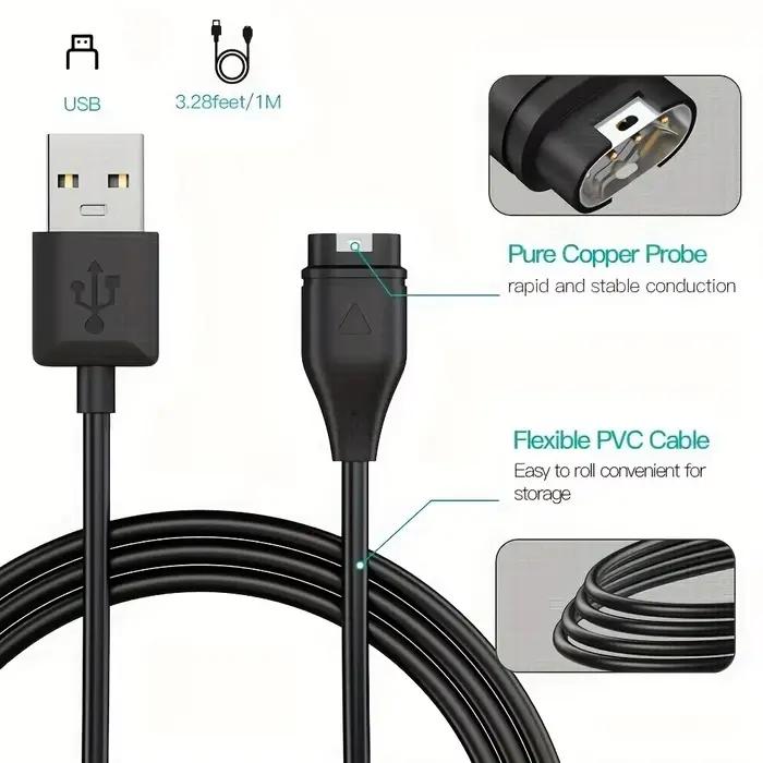 Câble de chargement de chargeur pour Garmin Fenix 5 5S 5X Plus 6 6S 6X Pro 7 7S 7X