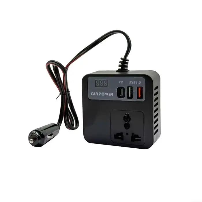 Convertisseur de puissance 12V à 220V pour voiture portable et multifonctionnel pour charger et alimenter appareils électroniques en déplacement