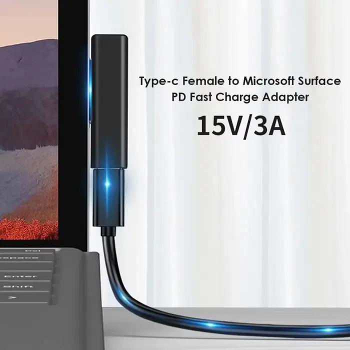 65W/102W PD charge rapide USB C alimentation pour Microsoft Surface Pro X 8 7 6 5 4 3 Go livre convertisseur chargeur