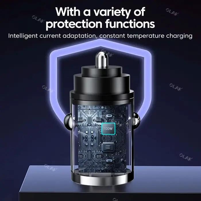 Mini chargeur de voiture Invisible 100W
