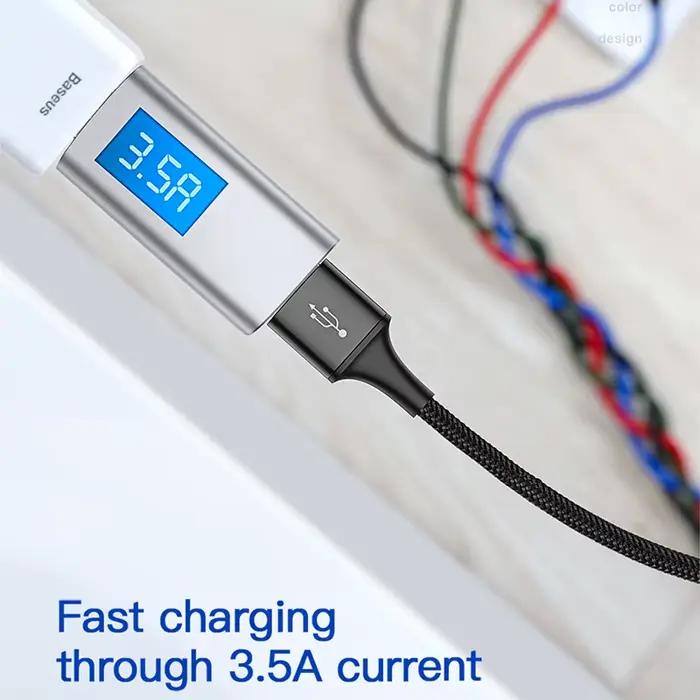 Baseus – câble USB Micro et Type C 3 en 1 pour recharge