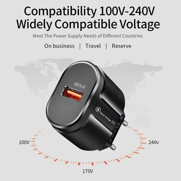 Chargeur rapide USB 18W universel pour iPhone Samsung Xiaomi Huawei téléphone chargeur mural de voyage occassions spéciales