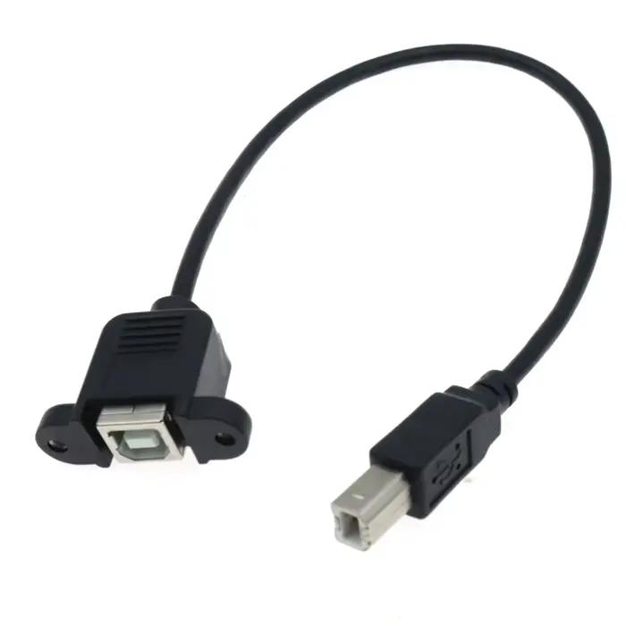 Câble d'extension USB 0.3 Type B mâle à femelle M/F, 2.0 m/1m, installation sur panneau pour imprimante ou EAU, adaptateur de connecteur
