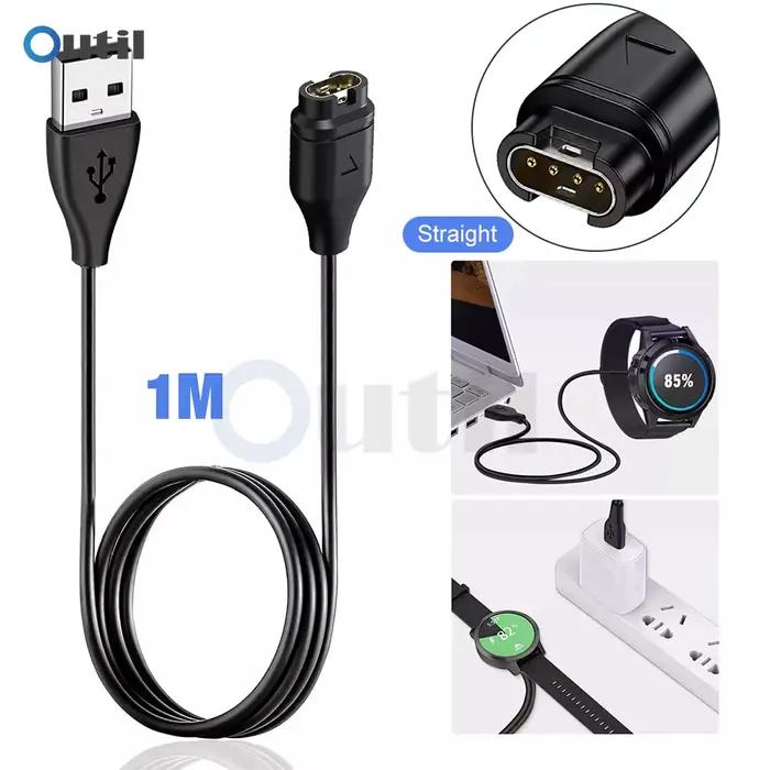 Câble de chargement USB 100 cm (1 M) pour montres Garmin – Compatible avec Fenix 5/5S/5X/6/6S/6X/7/7S/7X/8