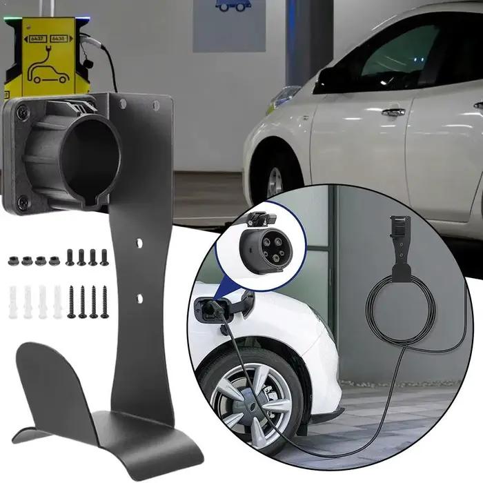 Support de chargeur mural en acier inoxydable beige pour véhicules électriques stabilisateur de câbles de charge station de recharge pour chargeurs de voiture électrique