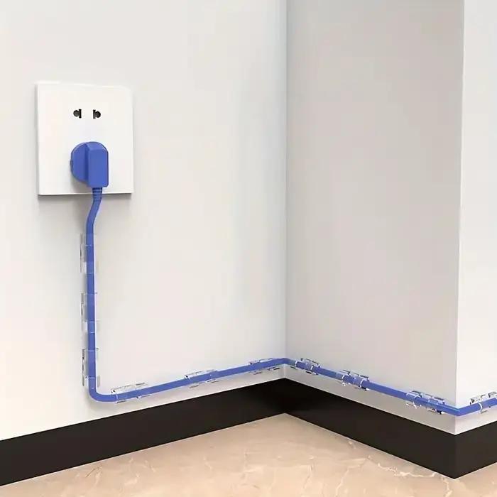 20-200 pièces de clips de gestion de câbles autocollants en plastique transparent pour l'organisation