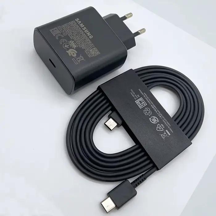 Samsung Chargeur 45W Super Rapide Charge EU Adaptateur USB-C 1/1/1 M Type C Câble Pour Galaxy S23 S24 S22 S21 S20 Ultra