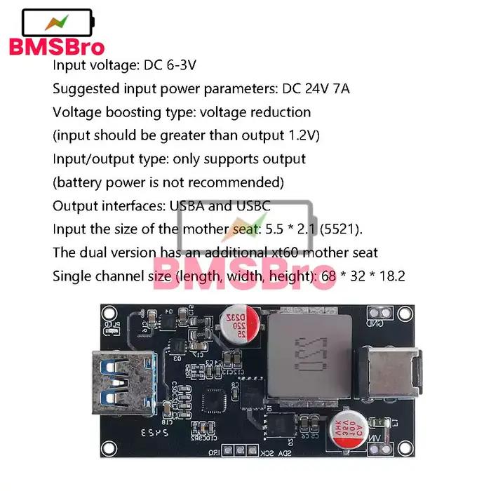 Carte de charge rapide Type-C 140W PD3.1 QC5 QC4+ QC3+ QC2.0 AFC FCP SCP SFCP Super Vooc avec protection contre les surtensions et les sous-tensions