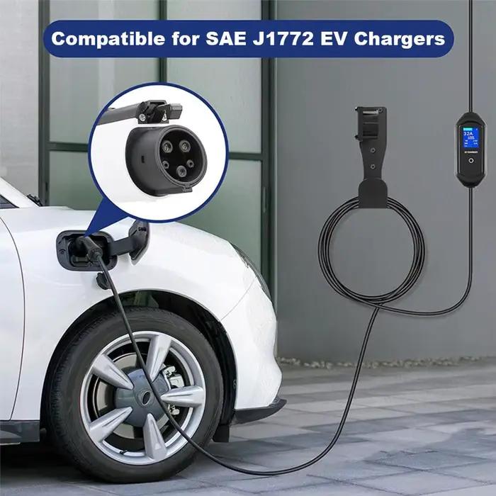 Support de chargeur mural en acier inoxydable beige pour véhicules électriques stabilisateur de câbles de charge station de recharge pour chargeurs de voiture électrique