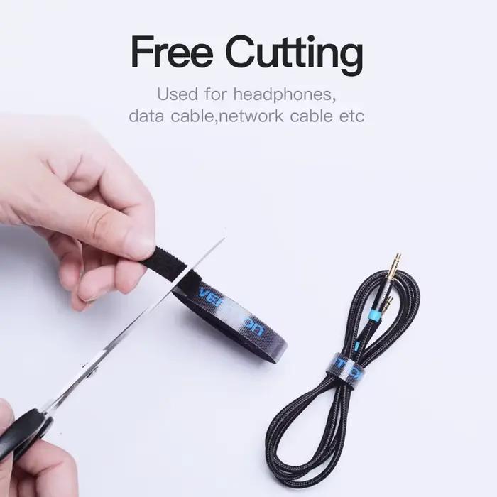 Enrouleur de câble USB nylon robuste pour organisation et sécurité des câbles d'écouteurs et souris, bureau élégant et ordonné