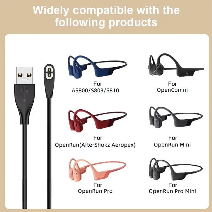 Shokz AS800/S803/S810/OpenRun casque à Conduction osseuse USB/type-c câble de charge rapide chargeur