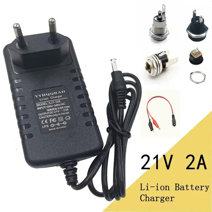 Chargeur de batterie Li-ion 21V 2A pour batterie 18v 18.5v 5s 18650