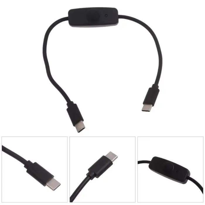 Câble USB Type C Mâle à Mâle Rapide 15W Interrupteur Marche Arrêt Polyvalent Pour Téléphones Tablette Occasions Spéciales