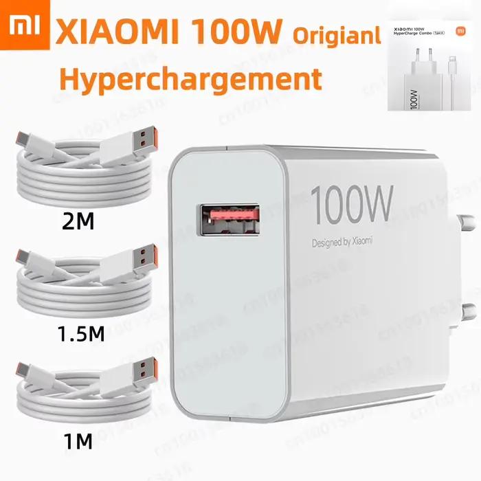 Chargeur Original XIAOMI 100W Officiel Hypercharge Câble Type C Xiaomi 17 Pro Max Poco F9 X8 Pro M8 F8 Ultra Redmi K100