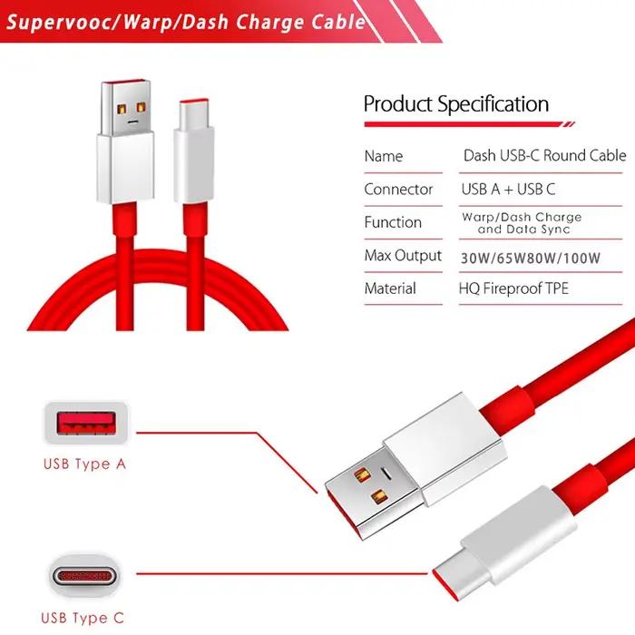 Câble d'origine Oneplus Supervooc 150w 100w 80w Usb Type C Charge de chaîne 65w câbles Usbc One Plus 13 13t 12 11 10 Nord 4 N30 SE
