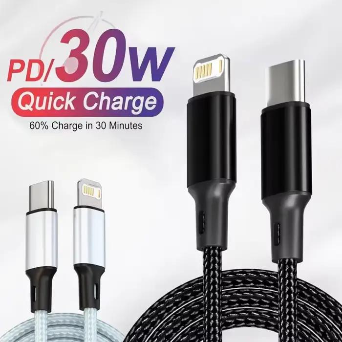 Câble de charge rapide PD 30W Type C, fil de Date Lightning pour Apple IPhone 14 13 12 11 Pro Max 7 8 14 Plus XS XR, charge rapide 1/2m