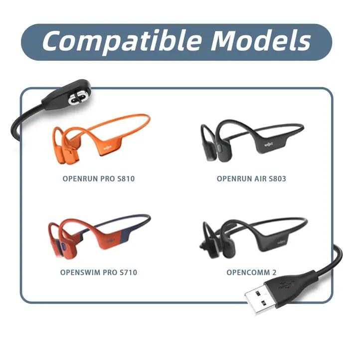 Câble de chargement adapté aux écouteurs Shokz S810/S803/AS800/AS650/AS660/AS661/AS811/OpenRun Pro/ASC100SG