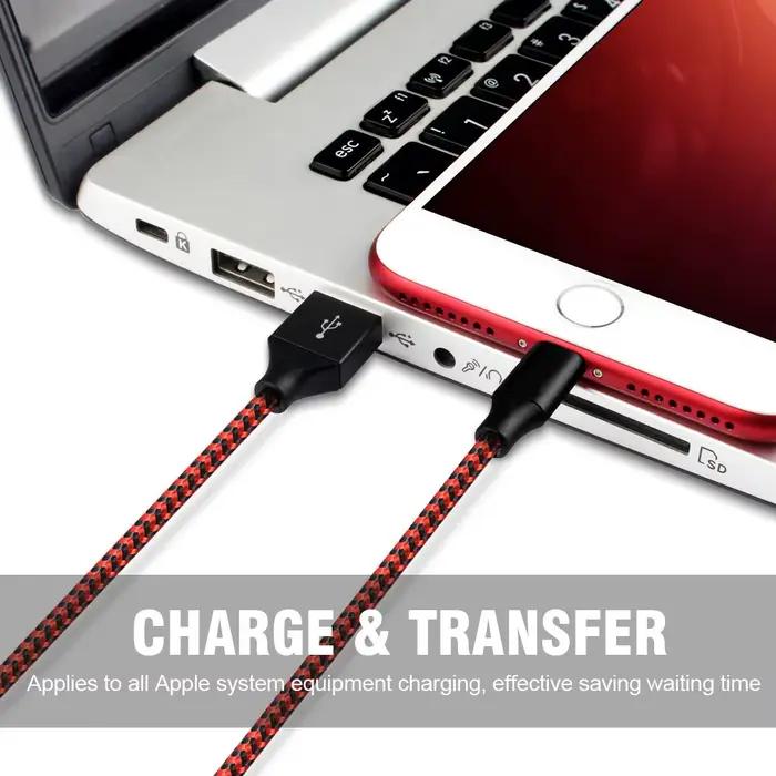 Câble USB A vers Lightning 3FT certifié Apple MFi, tressé en nylon, charge rapide, cordon CarPlay compatible avec iPhone 14 13 12 11 X S