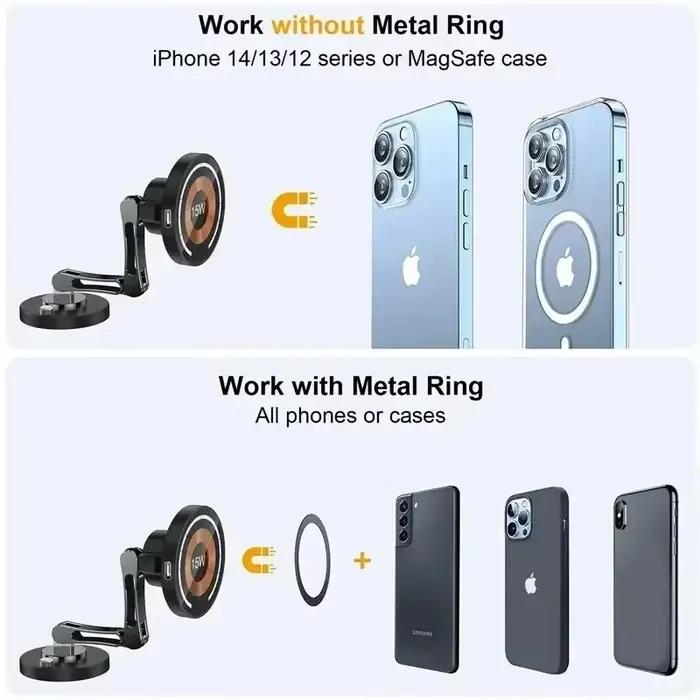 Support de charge magnétique sans fil pour voiture pour iPhone 17 16 15 14 Pro Max