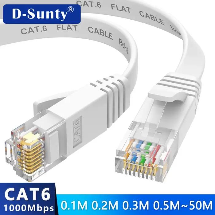 0.1M 0.2M 0.3M 0.5M 50M Cat6 câble Ethernet court plat RJ45 ordinateur Internet LAN réseau