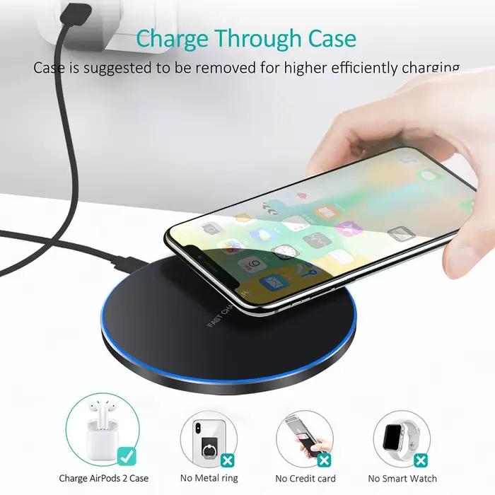 Station de charge sans fil rapide pour iPhone 17 16 15 14 13 12 11 X Pro Max XR 8 Samsung Xiaomi Huawei LG