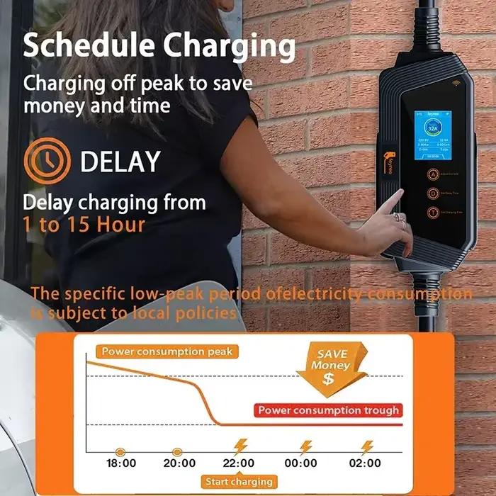 Feyree EV chargeur Type2 32A 7kW charge rapide application intelligente contrôle Wi-Fi boîte