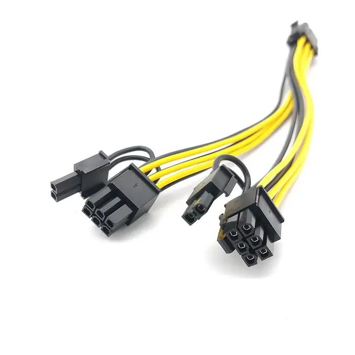 Câble d'alimentation PCI Express vers double PCIE 8 6 plus 2 broches pour carte graphique 6 broches polyvalent court 20 cm pour joueurs graphistes et professionnels