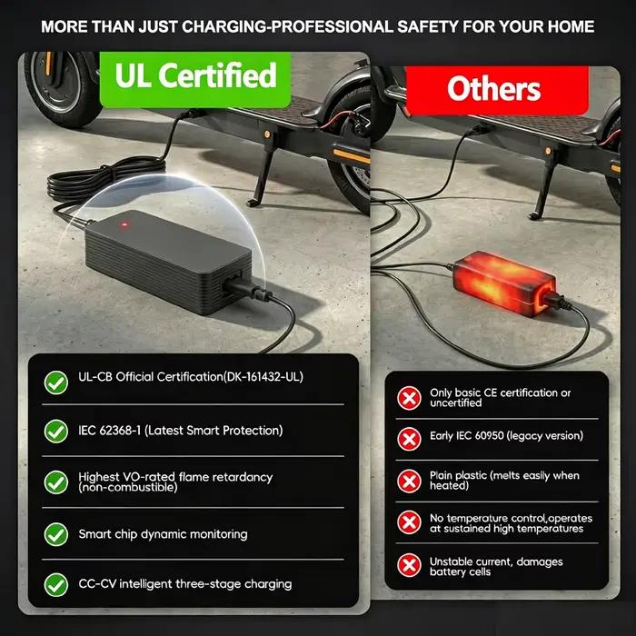 Chargeur de trottinette électrique certifié UL 29