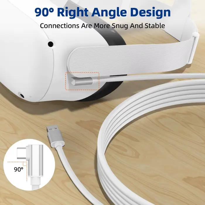 Câble VR Link 5M/16FT 10Gbps pour Meta/Oculus Quest 3S 3 2 Pro/Pico 4 Ultra et PC/Steam VR Type C USB 3.1