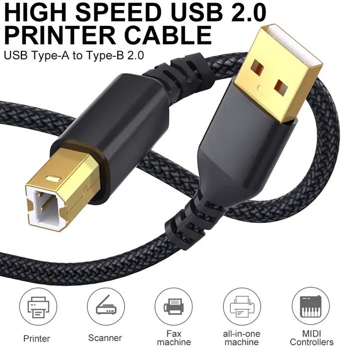 LAIHONEN USB B vers USB A câble d'imprimante USB 2.0 mâle