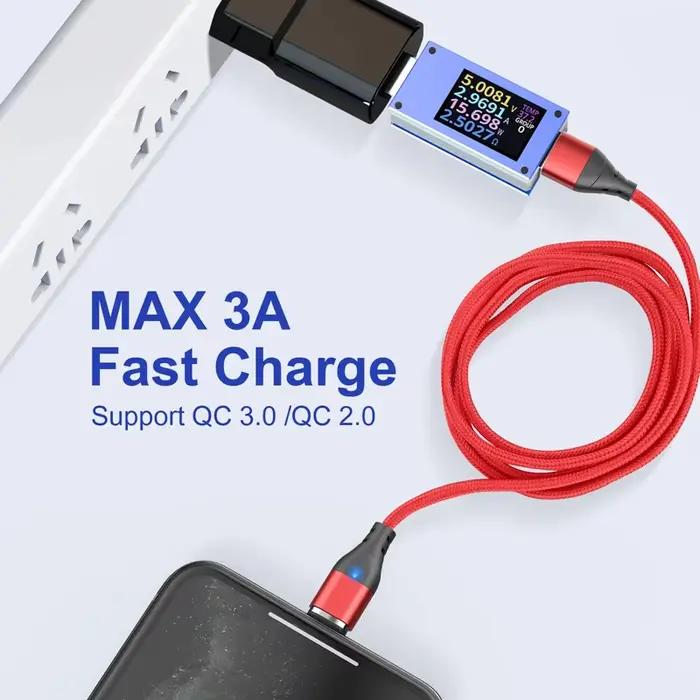 Câble magnétique Micro USB Type C rapide et polyvalent pour iPhone Samsung Xiaomi Realme OnePlus Huawei smartphones et tablettes pour charge rapide et transmission de données en déplacement et à domicile