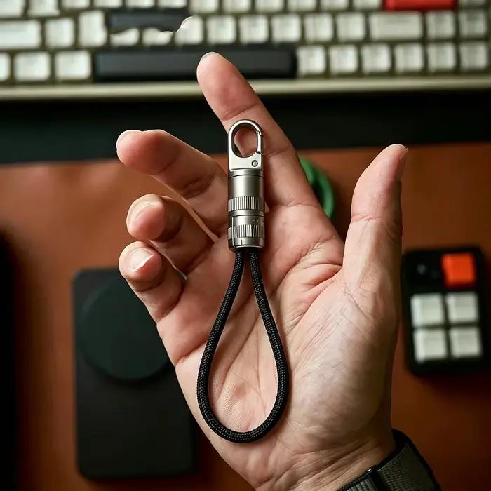 Câble de charge USB-C vers Type-C tressé portable de 20 cm avec lanière