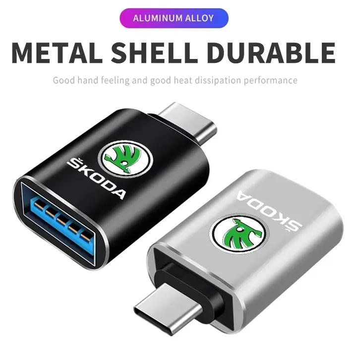 Adaptateur de câble de chargement de convertisseur de Port USB de Type C vers pour Skoda Octavia Superb Rapid Kodiaq Karoq Fabia Kamiq Enyaq Vision RS Y