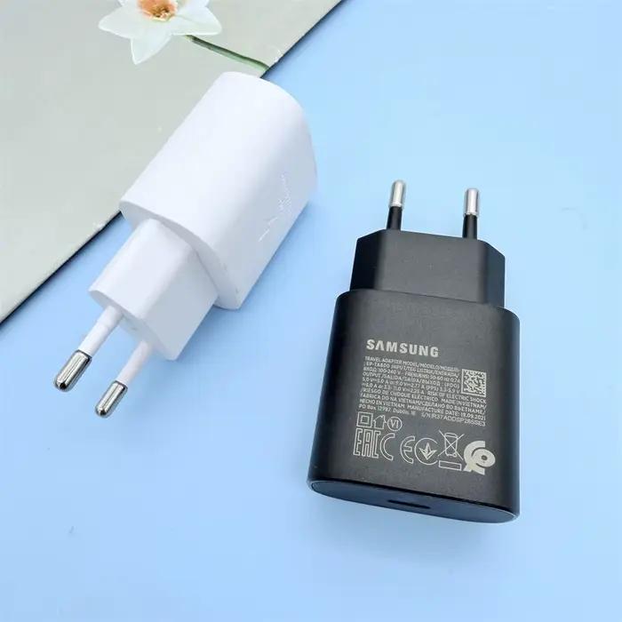 Chargeur Samsung Original 25W Super Rapide Adaptateur Secteur UE pour Galaxy S26 S25 Ultra S25 Edge Z Fold Flip 7 6 5