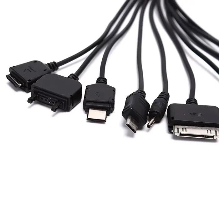 Universal 10 in 1 USB Multi Function Charger Retractable Portable Phone Cable For Various Cellphone Charging