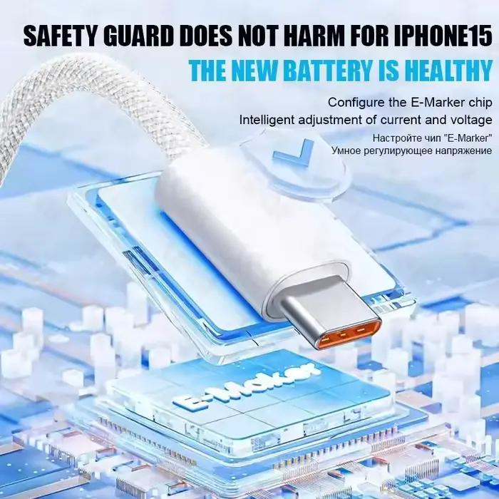 1/10/30 pièces câble de tissage Original 60W Type C pour Apple iPhone 16 15 14 13 17 Pro Max 17 Air USB-C charge rapide 1M câbles de téléphone