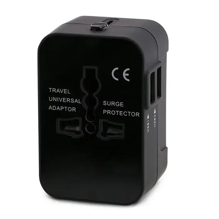 Melery universel dans le monde entier tout en un chargeur de téléphone mur de voyage adaptateur de prise de courant alternatif double Ports de charge USB pour les états-unis ue royaume-uni AU