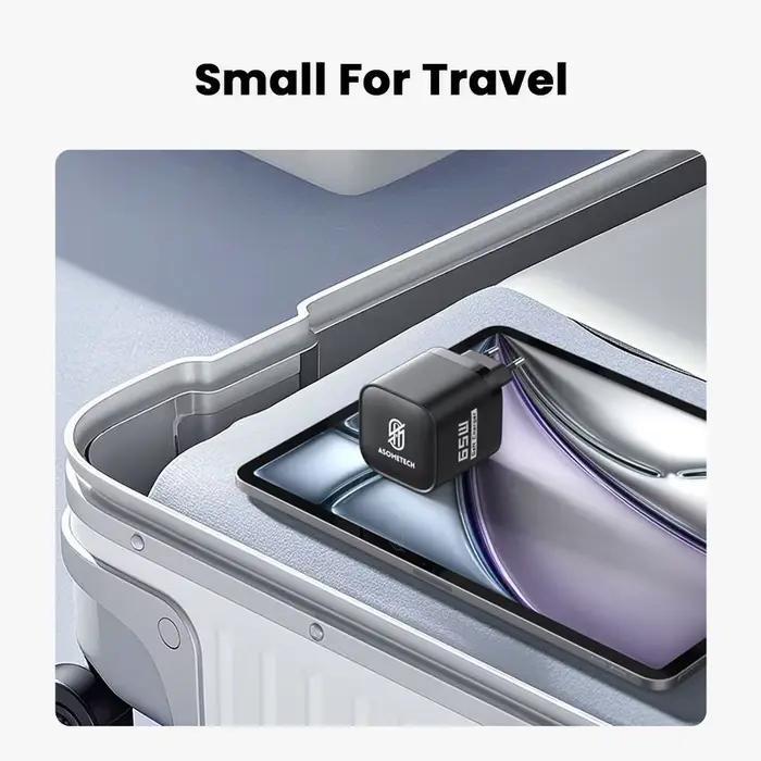 Chargeur USB GaN 65W avec câble rétractable de Type C