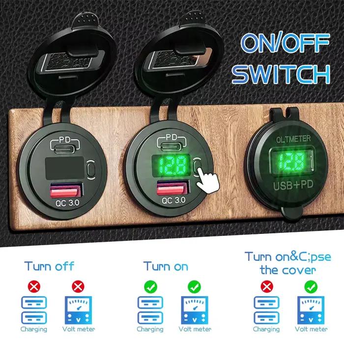 Chargeur USB 60W PD Type C/QC 3.0 avec Prise de Courant