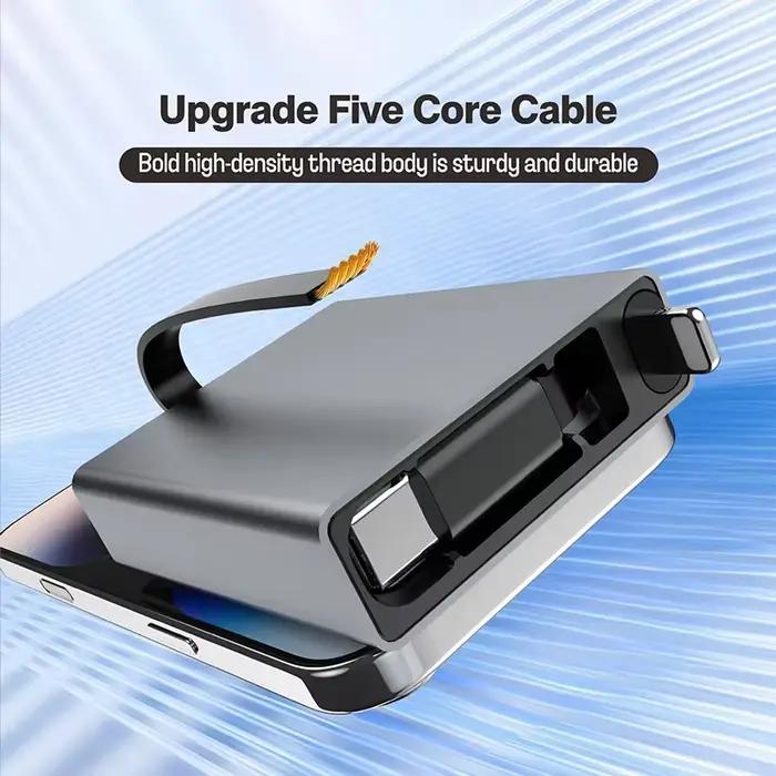 Câble USB rétractable Type C 60W PD à charge rapide pour iPhone 17 16 15 14 13