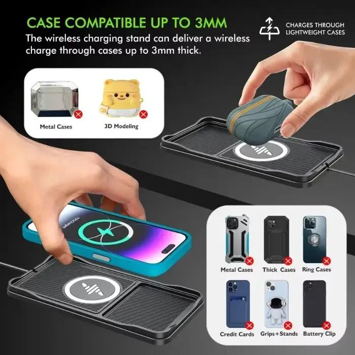 Base de chargeur sans fil de voiture avec câble USB