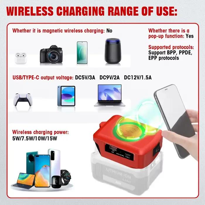 Chargeur de téléphone portable sans fil portable