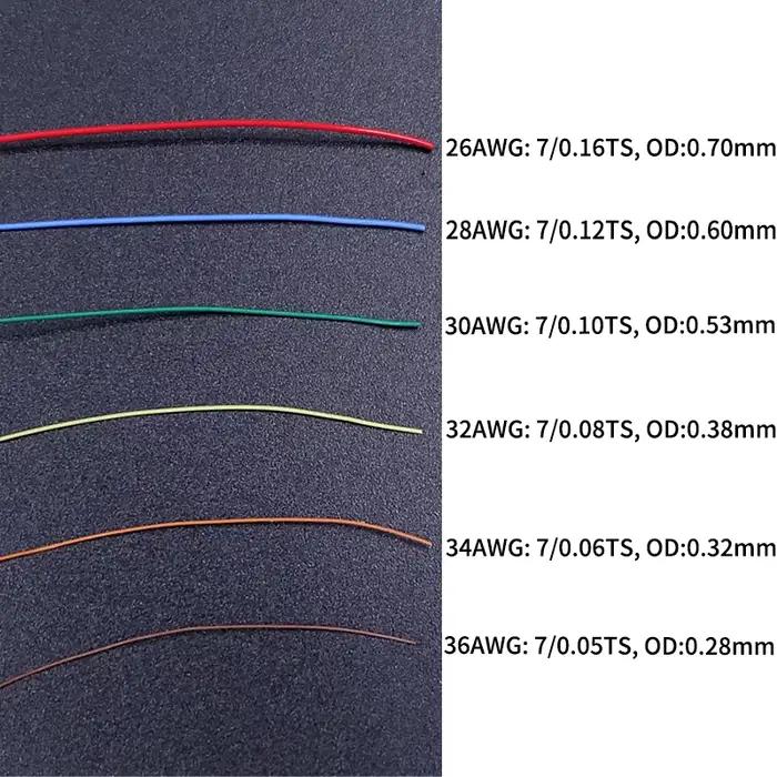 Fil de cuivre FEP UL10064 PTFE plastique 40/36/34/32/30/28/26AWG fils Micro Litz Ultra fins soudure câble